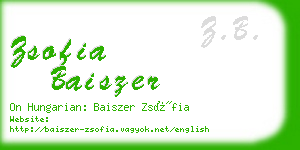 zsofia baiszer business card